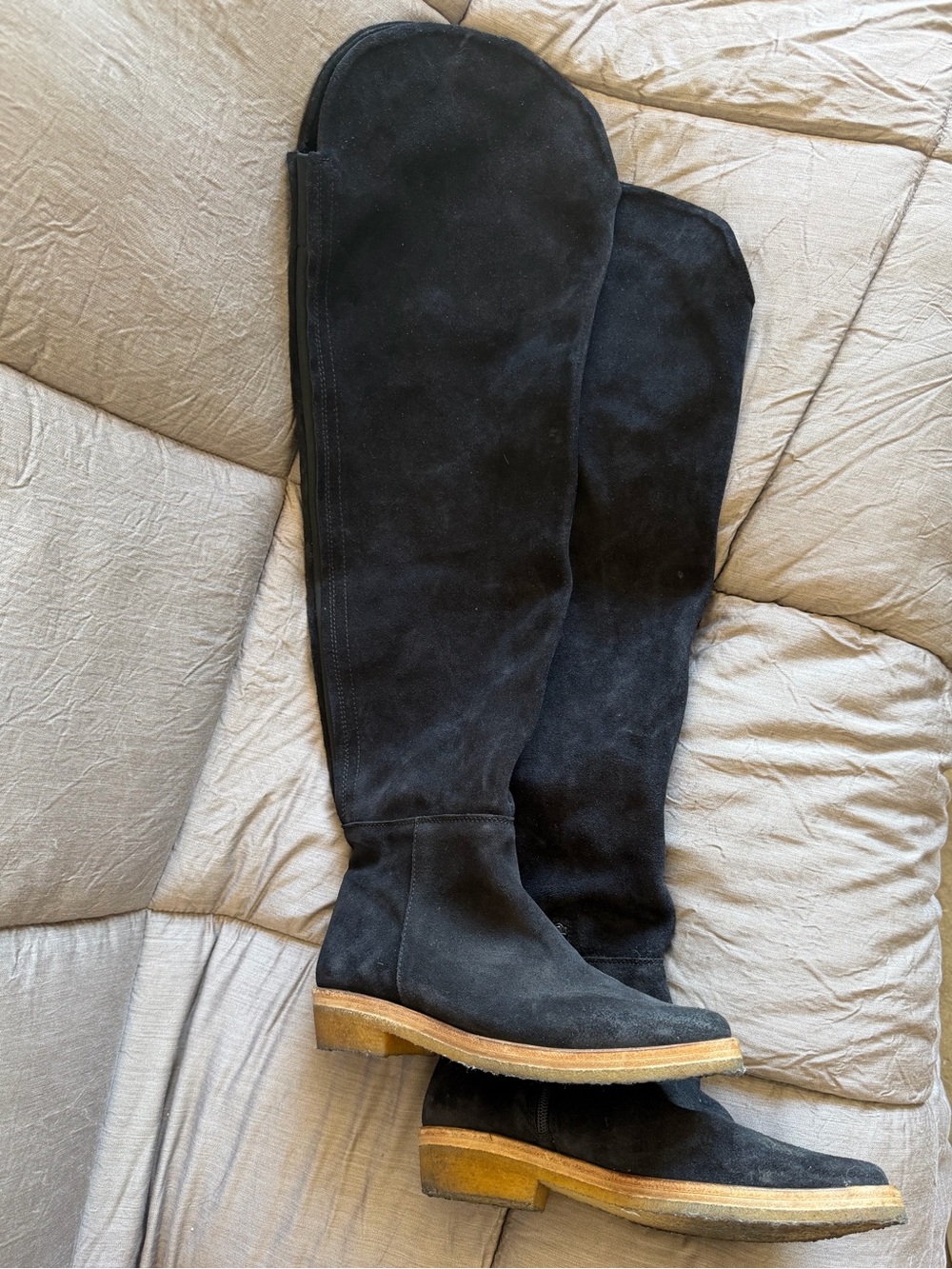 Free People Banks Over the Knee Black Suede Boots - Picture 5 of 7